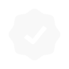 A light gray check mark inside a jagged-edged circle on a white background, resembling a verification or approval badge.