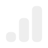 A simple bar chart icon with three vertical bars of increasing height from left to right, displayed in a light gray color on a white background.
