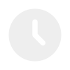 A simple, light gray clock icon on a white background, showing the time as 3 oclock.