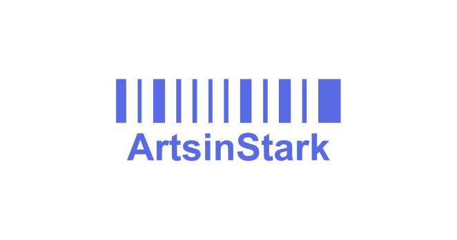 ArtsinStark logo: Barcode above the text "ArtsinStark